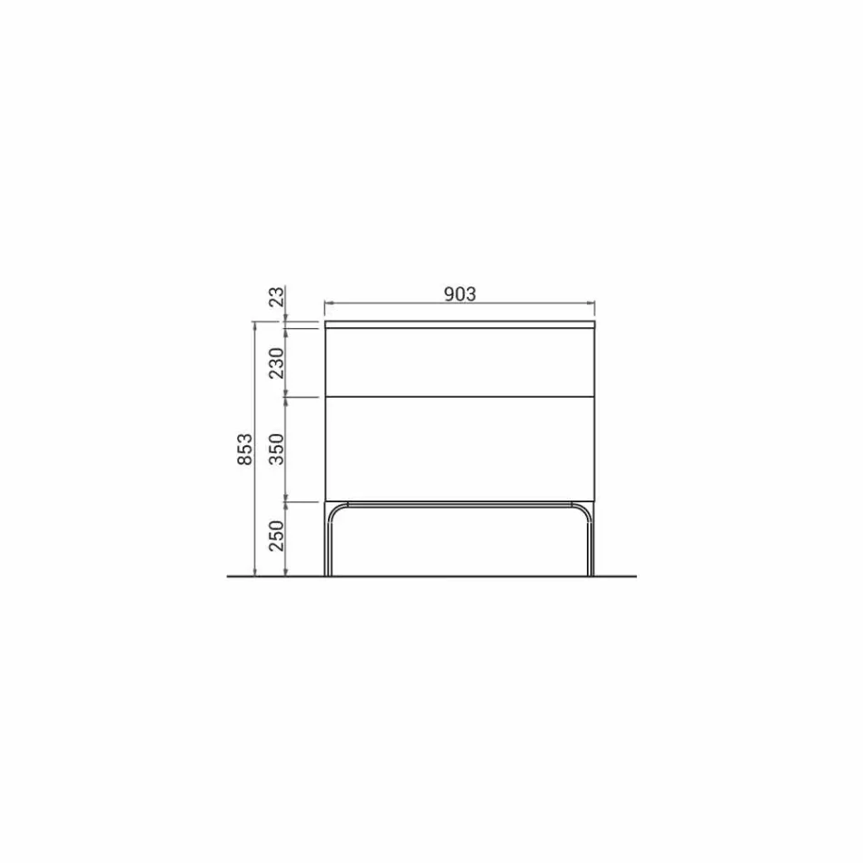 Badrumsskåp med integrerat modernt handfat Amber, harts och lackerat trä Viadurini