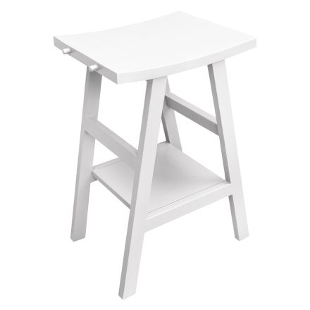 Design badrumsskåp i naturlig teak med matt vit topp och stöd - Raomi Viadurini