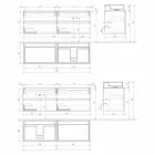 Modernt badrumsskåp med höger eller vänster tvättställ för bänkskiva 4 ytor - Alchimeo Viadurini