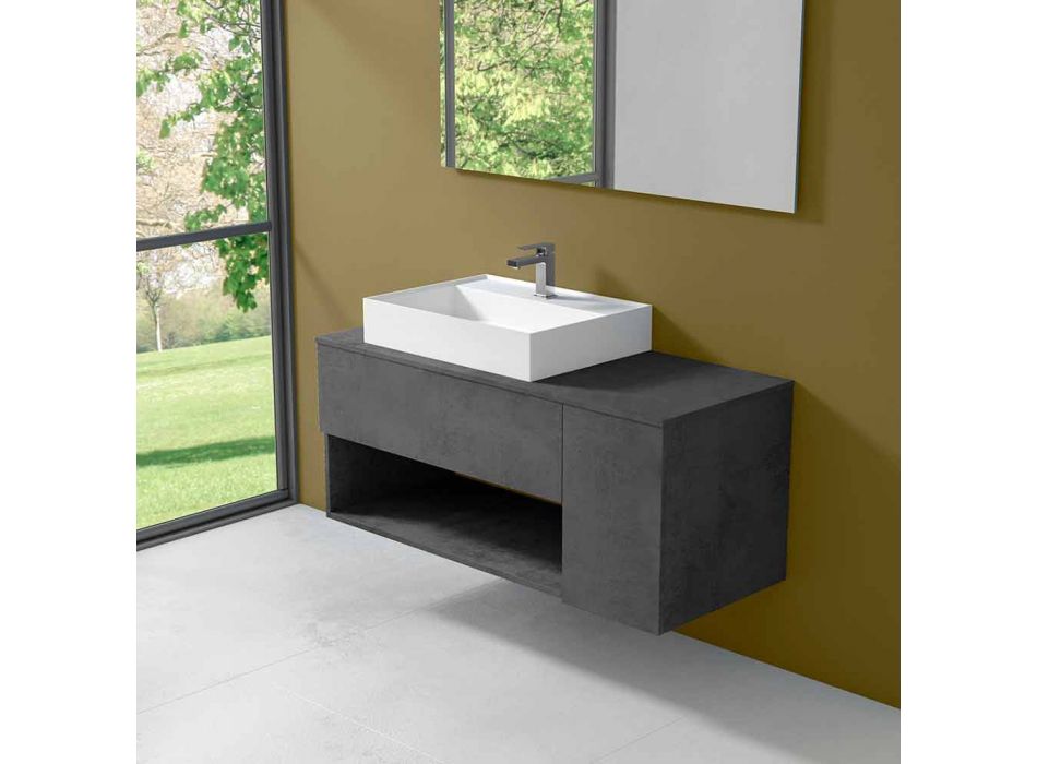 Upphängt badrumsskåp med bänkskiva i modern stil - Pistillo Viadurini