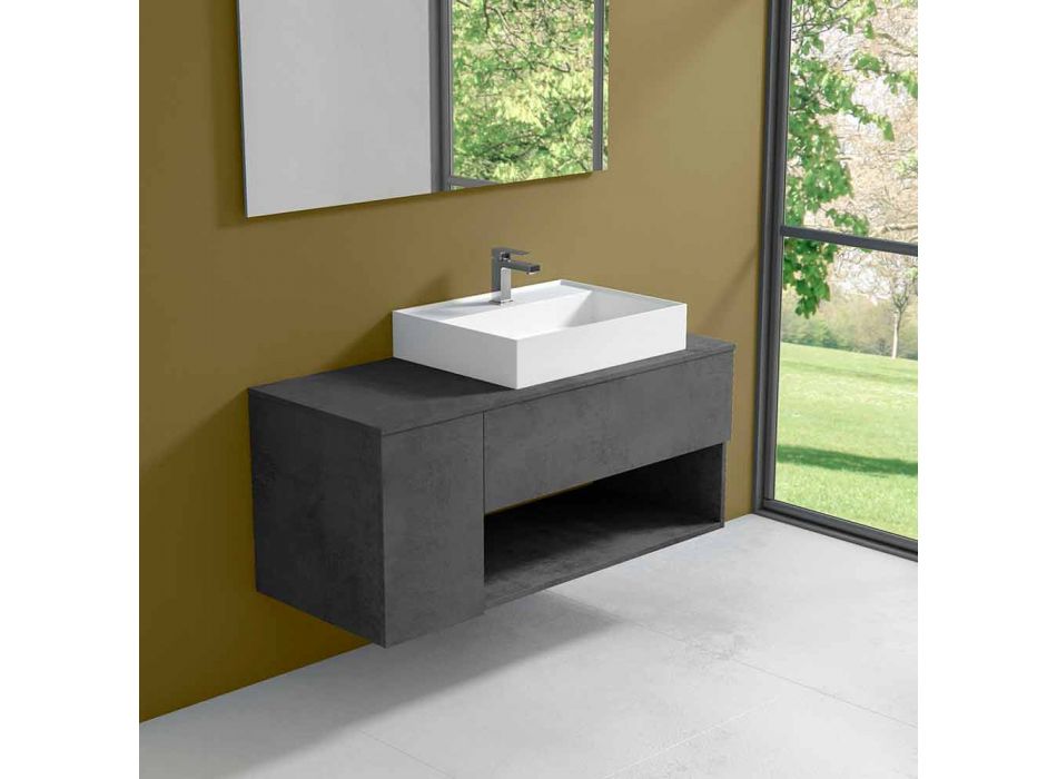 Upphängt badrumsskåp med bänkskiva i modern stil - Pistillo Viadurini