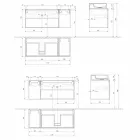 Upphängt badrumsskåp med bänkskiva i modern stil - Pistillo Viadurini