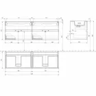 Dubbel tvättställsskåp, modern design hängande i fyra ytor - dubblett Viadurini