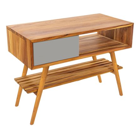 Återvunnen teakgrå badrumsskåp med grå låda - Benoit Viadurini