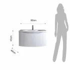 Modernt upphängd badrumsskåp med handfat och designspegel - Michele Viadurini