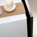 100 cm vägghängt badrumsskåp i 8 mm härdat glas och europeisk ek - Excelsior Viadurini