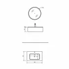 Upphängt badrumsskåp med låda och integrerat handfat och rund spegel - Renga Viadurini