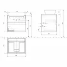 Upphängt badrumsskåp med rektangulär tvättställ, modern design - Dumbo Viadurini