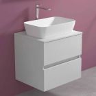Upphängt badrumsskåp med rektangulär tvättställ, modern design - Dumbo Viadurini