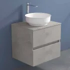 Upphängt badrumsskåp med rund tvättställ, modern design - Dumbo Viadurini