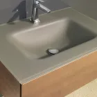 Upphängt badrumsskåp med spegel i metall, trä och lyxkristall - Renga Viadurini