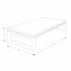 Upphängt badrumsskåp i teak med handdukshållare i Hi Macs® White - Saverno Viadurini