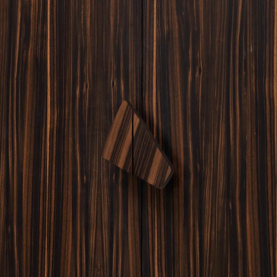 Grilli Zarafa 2-dörr design bar skåp gjord i Italien i ebenholts trä Viadurini