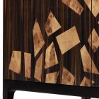 Grilli Zarafa 2-dörr design bar skåp gjord i Italien i ebenholts trä Viadurini