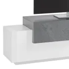 Lågt tv-bänk i trä Vardagsrum 3 dörrar och öppet fack - Therese Viadurini