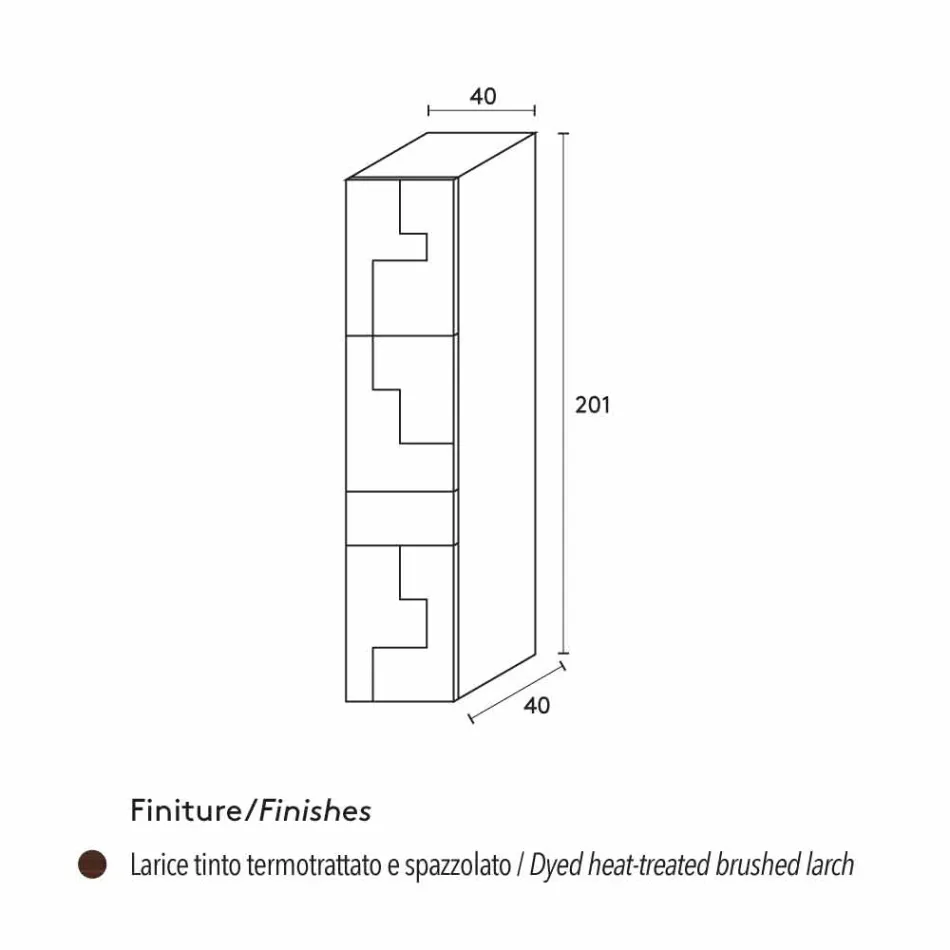 Skåp kolumn i borstad lärk Azalea Viadurini
