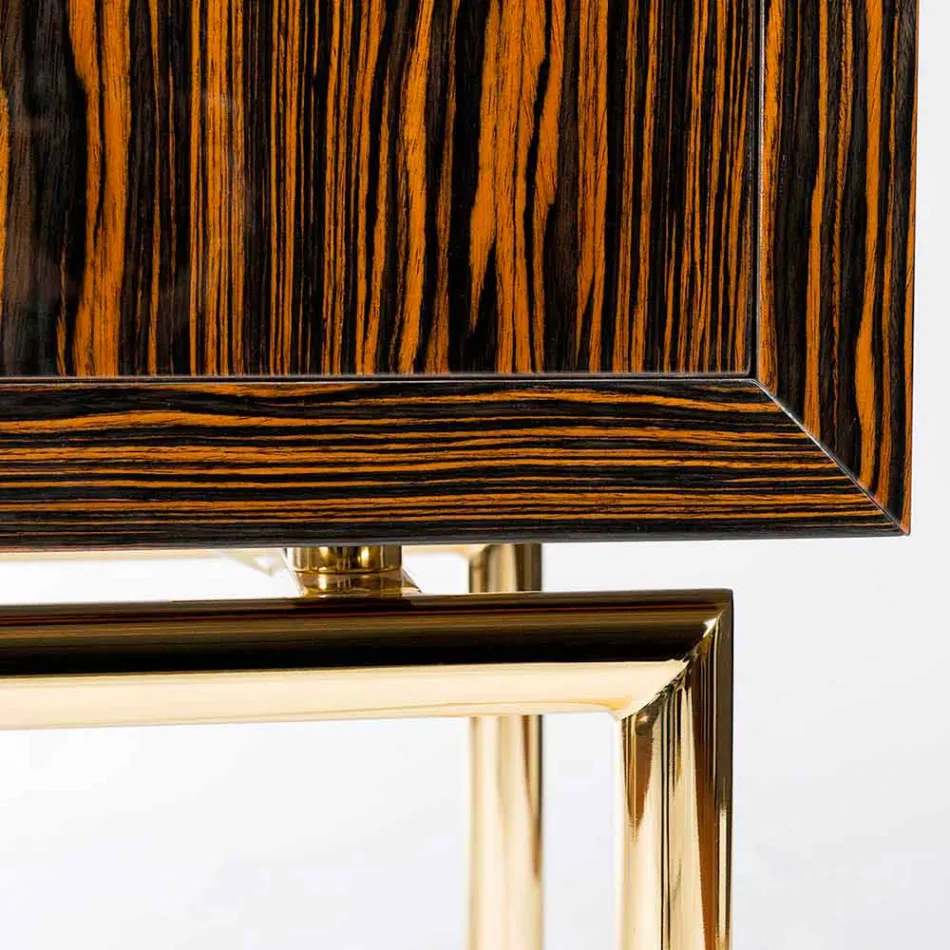 Modern mobil behållare med 4 dörrar i polerad ebony wood Ada Viadurini