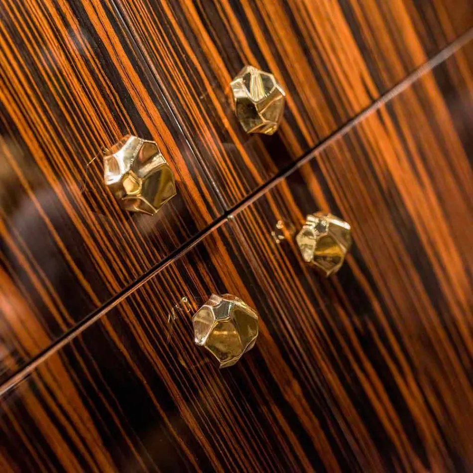 Modern mobil behållare med 4 dörrar i polerad ebony wood Ada Viadurini