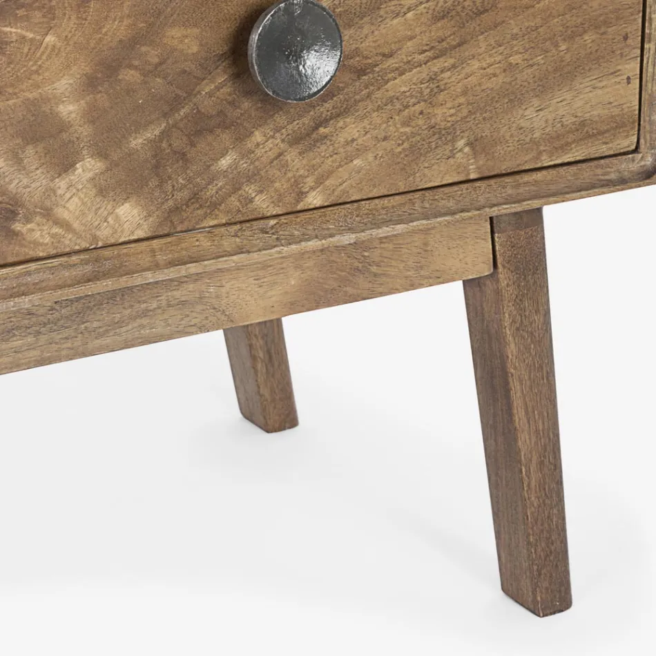 Mobil skänk 2 dörrar 3 lådor i vintage mangoträ - Desiderio Viadurini