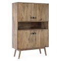 Sideboard 4 Doors och Mango Wood Hylla Vintage Style - Desiderio