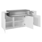 Mobil skänk 4 dörrar Vit och antracit trä, cement eller lönn - Therese Viadurini