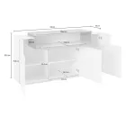 Mobil skänk 4 dörrar Vit och antracit trä, cement eller lönn - Therese Viadurini