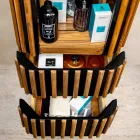 Kolumn badrumsskåp av massiv teak och mahogny - Plumeria Viadurini