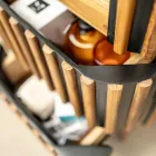 Kolumn badrumsskåp av massiv teak och mahogny - Plumeria Viadurini