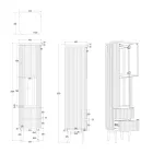 Kolumn badrumsskåp av massiv teak och mahogny - Plumeria Viadurini