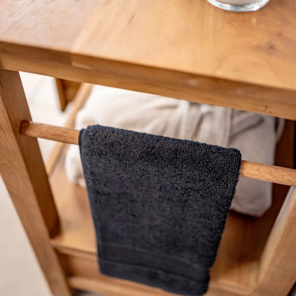 Fristående badrumsskåp av teak med två lådor - Frangipani Viadurini