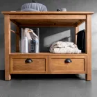 Fristående badrumsskåp av teak med två lådor - Frangipani Viadurini