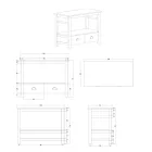 Fristående badrumsskåp av teak med två lådor - Frangipani Viadurini