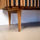 Handgjort badrumsskåp i massiv teak och mahogny - Heliconia Viadurini