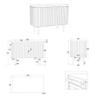 Handgjort badrumsskåp i massiv teak och mahogny - Heliconia Viadurini