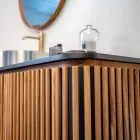 Handgjort badrumsskåp i massiv teak och mahogny - Heliconia Viadurini