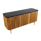 Handgjort badrumsskåp i massiv teak och mahogny - Heliconia Viadurini