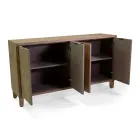 Inomhusskåp med 4 dörrar med MDF-faner och ben av gran - Tempesta Viadurini