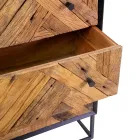 Vardagsrumsskåp i svart metall med 3 trälådor - Wreck Viadurini