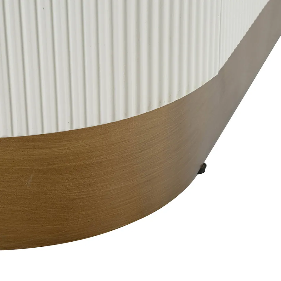 Träskåp med topp och rundade insatser med 2 dörrar och 2 hyllor - Rachel Viadurini