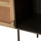 Skåp i granträ och gråjärn med 3 lådor och 2 dörrar - Cooper Viadurini