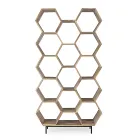 Living Room Bokhylla i Mango Wood Honeycomb Design - Carida Viadurini