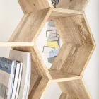 Living Room Bokhylla i Mango Wood Honeycomb Design - Carida Viadurini