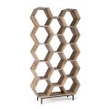 Living Room Bokhylla i Mango Wood Honeycomb Design - Carida