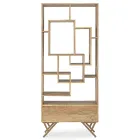 Vardagsrumsbokhylla i Acacia Wood och Homemotion-låda - Auriel Viadurini