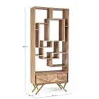 Vardagsrumsbokhylla i Acacia Wood och Homemotion-låda - Auriel Viadurini