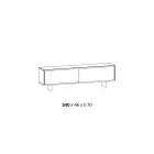 Vardagsrumsskänk i rökt glas och grön eller röd marmor med Led - Leonarda Viadurini