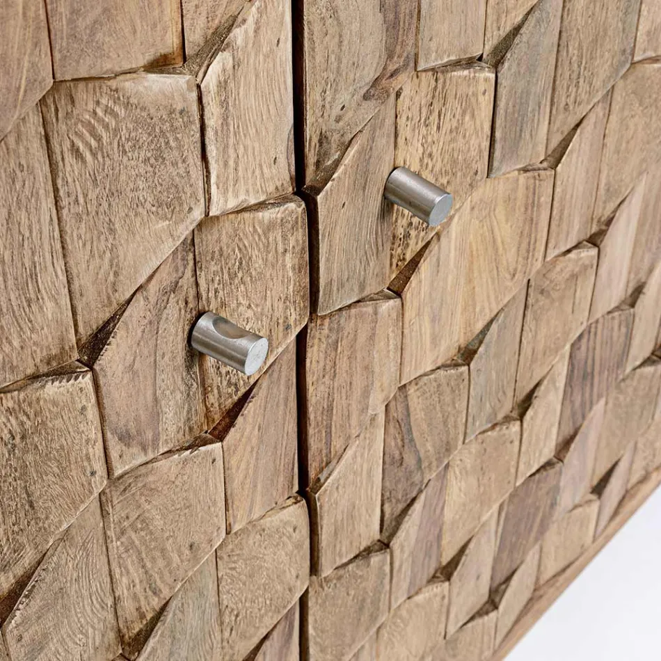 Möbelskänk i Sheesham Wood Design med 4 dörrar Homemotion - Fregene Viadurini