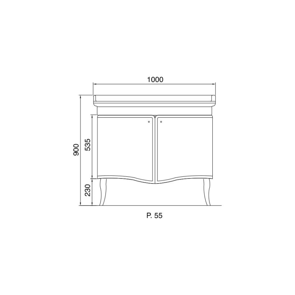 Modernt skåp med två glansiga lackerade dörrar tillverkat i Italien - godis Viadurini