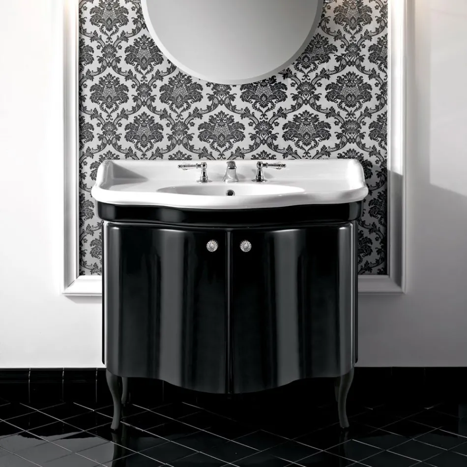 Modernt skåp med två glansiga lackerade dörrar tillverkat i Italien - godis Viadurini