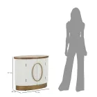 Ovalt träskåp med topp och rundade insatser med 2 dörrar - Rachel Viadurini